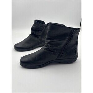 Hotter Whisper Boots Size USA 11 Uk 9 STD Leather Black  Zip Ankle Shoes